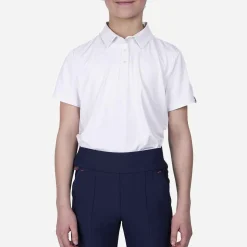 KJUS Polos-Girls' Polo Self Collar S/S White