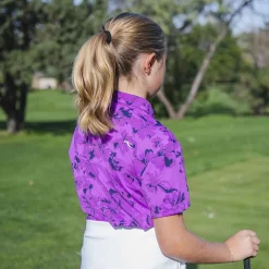 KJUS Polos-Girls' Printed Polo S/S Foxglove/Atlanta Blue