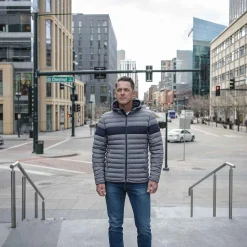 KJUS Jackets & Vests-Men'S Blackcomb Hooded Jacket Steel Grey Melange/Deep Space