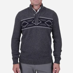 KJUS Midlayers & Sweaters-Men'S Celerina Placket Sweater Iron/Deep Space