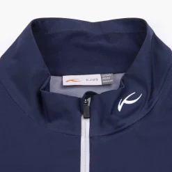 KJUS Jackets & Vests-Men'S Dexter Ii 2.5L Half-Zip Atlanta Blue Melange/Atlanta Blue