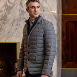 KJUS Jackets & Vests-Men'S Kensington Blazer Jacket Steel Grey/Deep Space