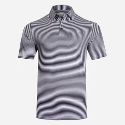 KJUS Polos-Men'S Lee Stripe Polo S/S White/Atlanta Blue