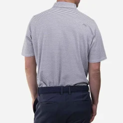 KJUS Polos-Men'S Lee Stripe Polo S/S Atlanta Blue/White