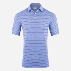 KJUS Polos-Men'S Soren Melange Stripe Polo S/S Bright Blue/Atlanta Blue