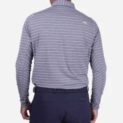KJUS Polos-Men'S Soren Melange Stripe Polo L/S Atlanta Blue/White