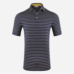 KJUS Polos-Men'S Soren Multi Stripe Polo S/S Iron/Atlanta Blue
