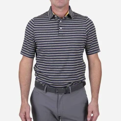 KJUS Polos-Men'S Soren Multi Stripe Polo S/S Iron/Atlanta Blue