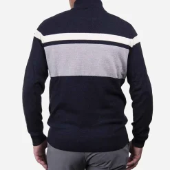 KJUS Midlayers & Sweaters-Men'S Stripe Sweater Half-Zip Deep Space