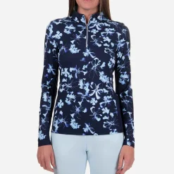 KJUS Midlayers & Sweaters-Women'S Sunshine Printed Half-Zip Icy Blue/Atlanta Blue