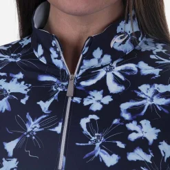 KJUS Midlayers & Sweaters-Women'S Sunshine Printed Half-Zip Icy Blue/Atlanta Blue