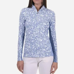 KJUS Midlayers & Sweaters-Women'S Sunshine Printed Half-Zip Calm Blue/White